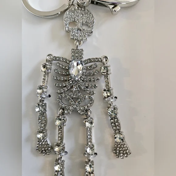BaubleBar Sparkling Silver Skeleton Keychain - Picture 2 of 2